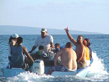 Boat ride to the Palaau House